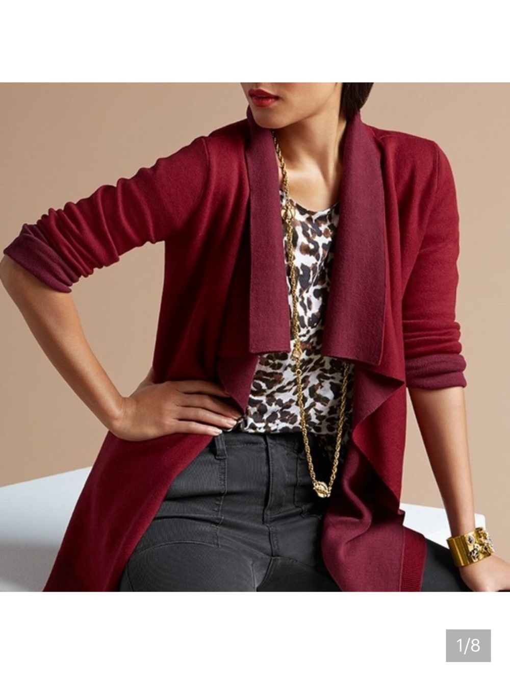 CAbi Cozy Up Cardigan - Burgundy